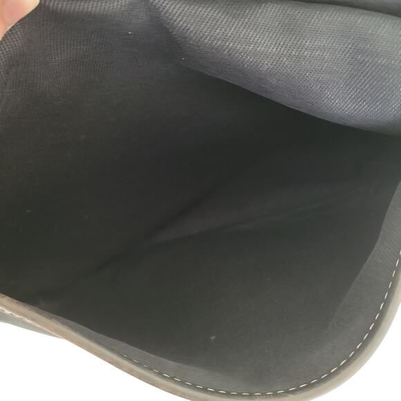 Coach Shoulder Bag, Canvas Denim Leather Black 8113 Rustic Flap Medium Saddle - Picture 5 of 11